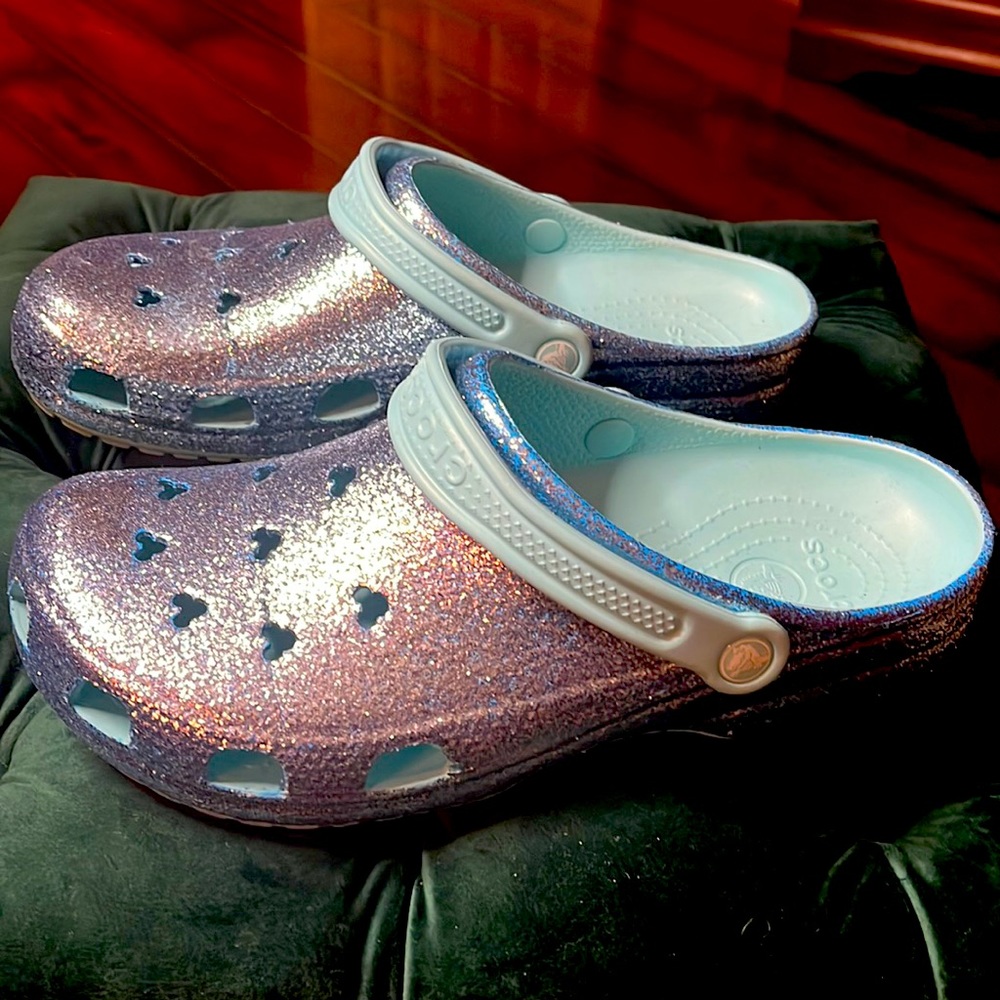 Disney Blue Glitter Mickey Mouse Crocs